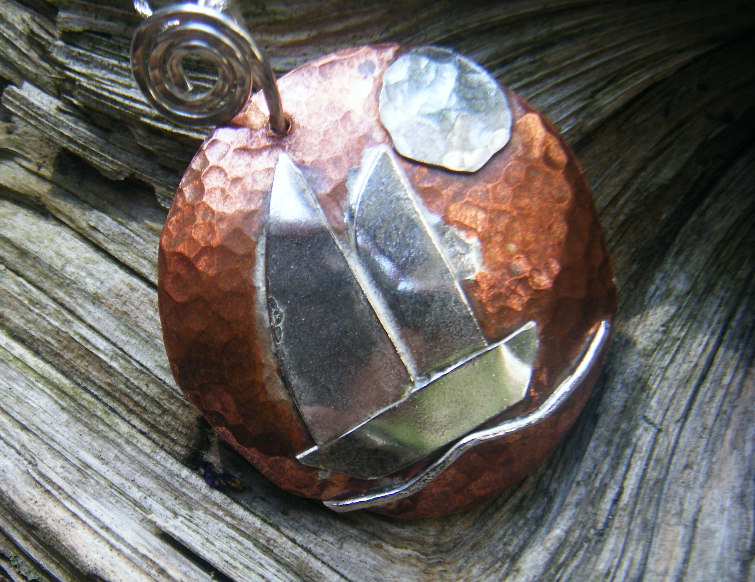 Copper and Sterling Sailboat