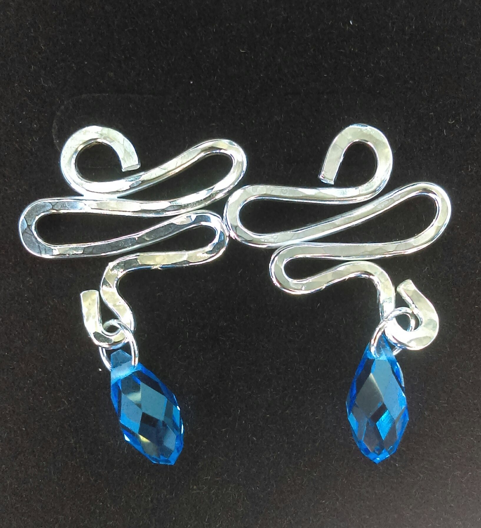 Squiggles with Blue Swarovski Drops