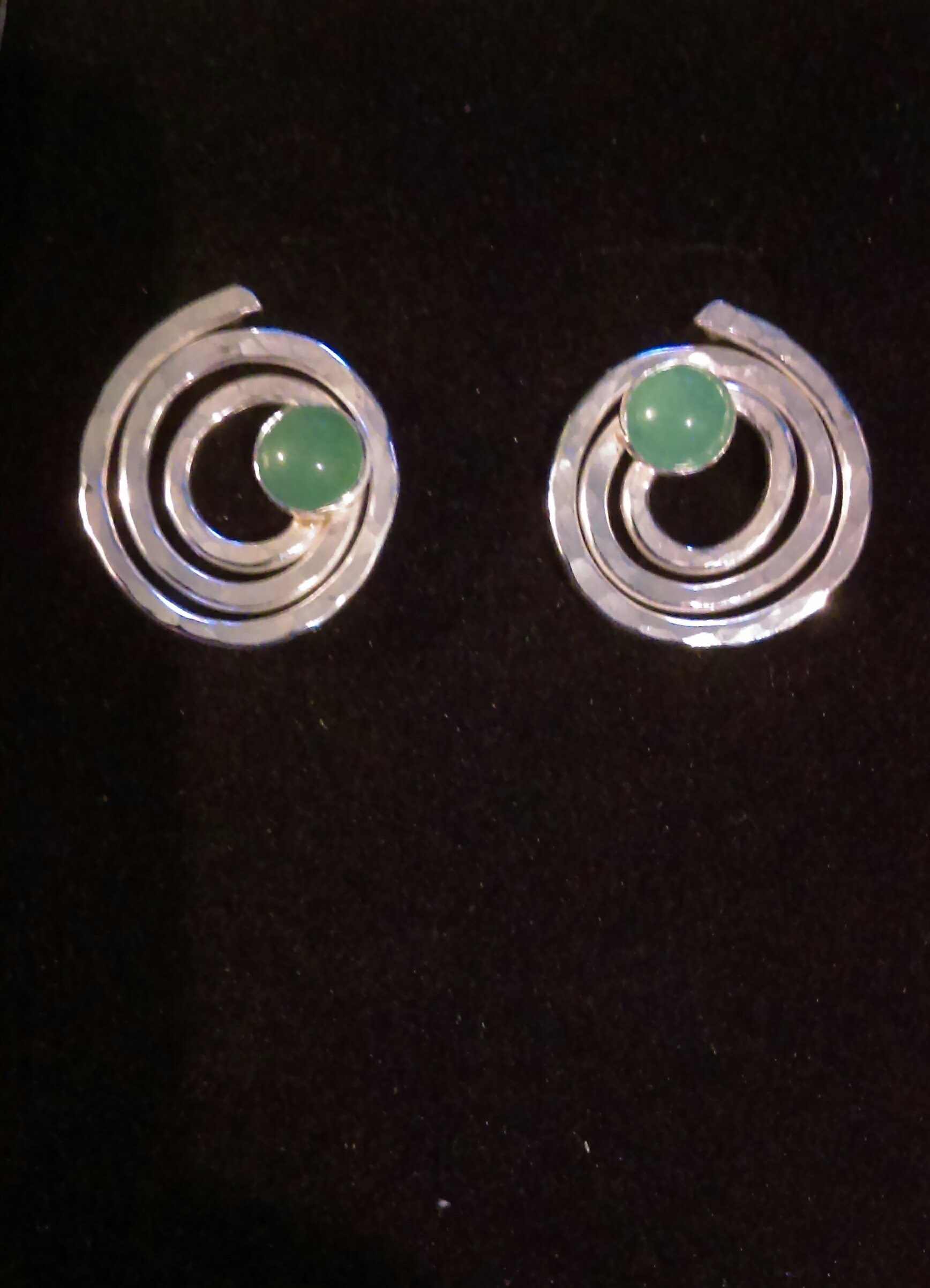 Sterling Adventurine Swirl Earrings