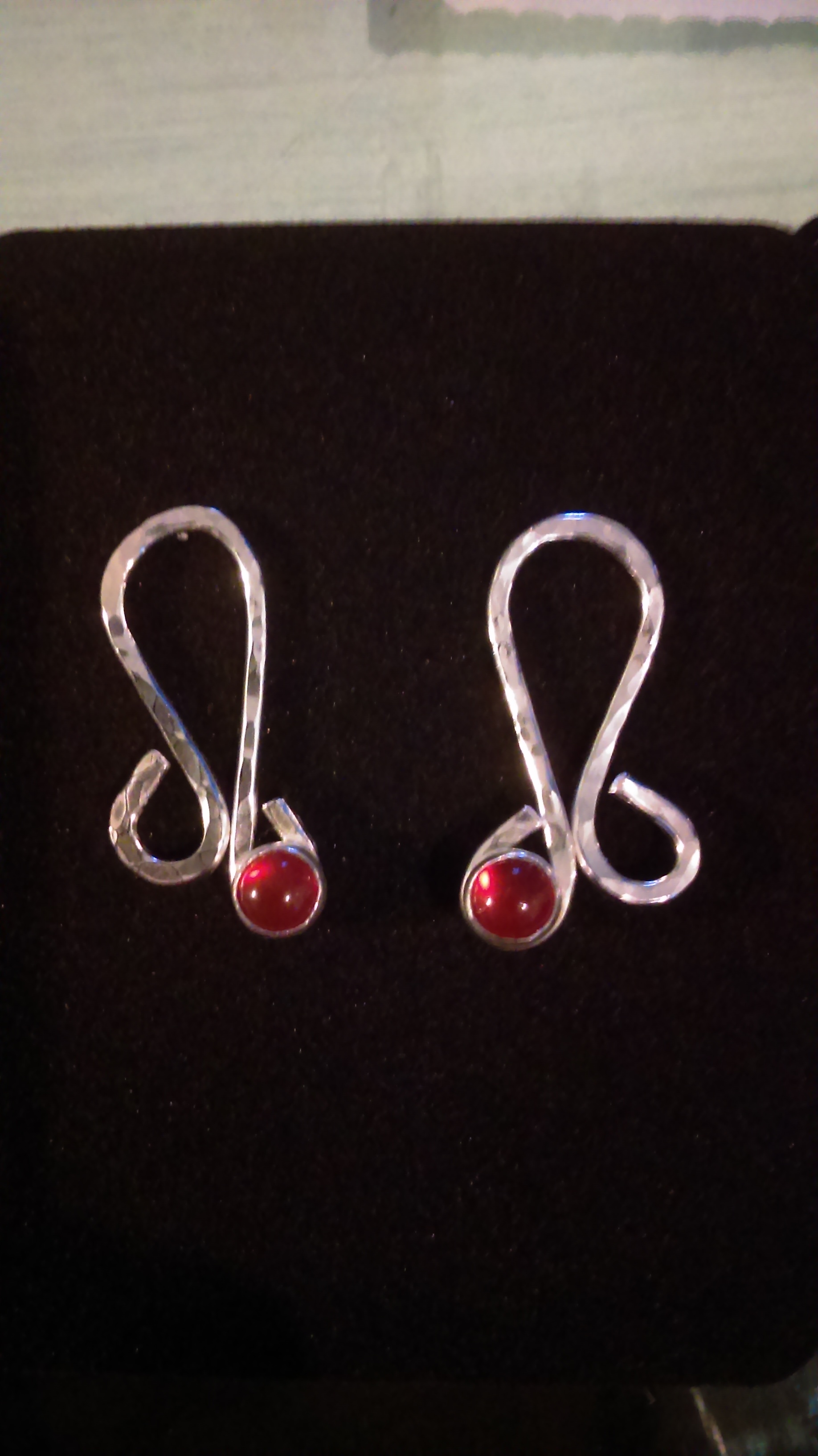 Sterling Carnelian Octopus Earrings